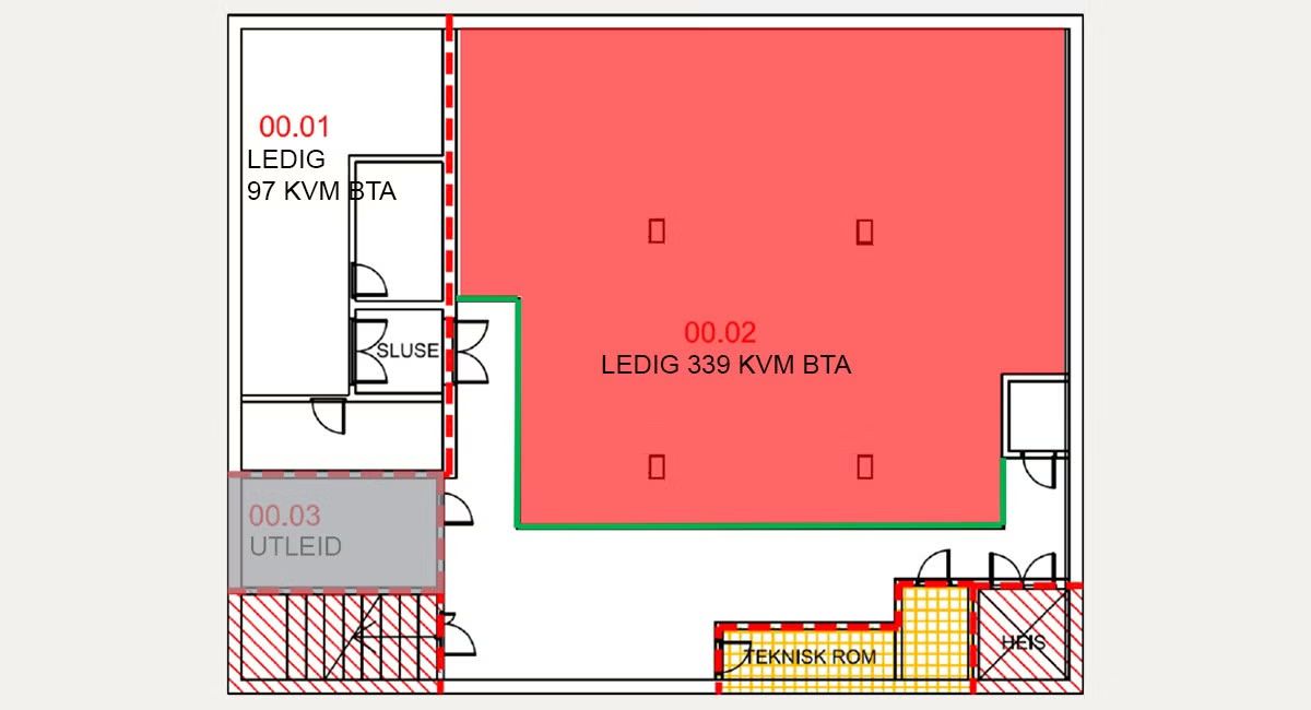 Lager 1. underetasje – 339 m²
