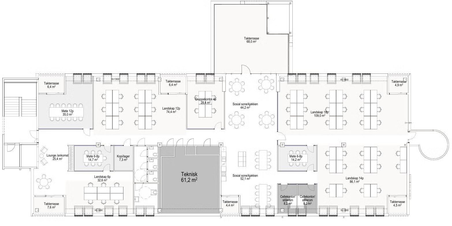 Kontor 8. etg – 735 m²